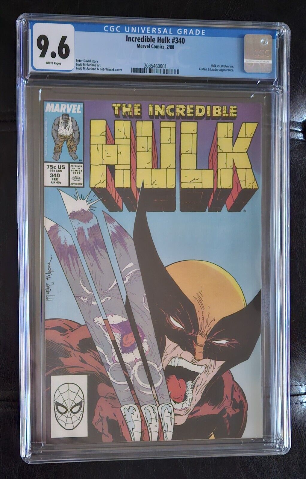 Incredible Hulk #340 - CGC 9.6 - Hulk vs. Wolverine - McFarlane - 2/88 - Marvel