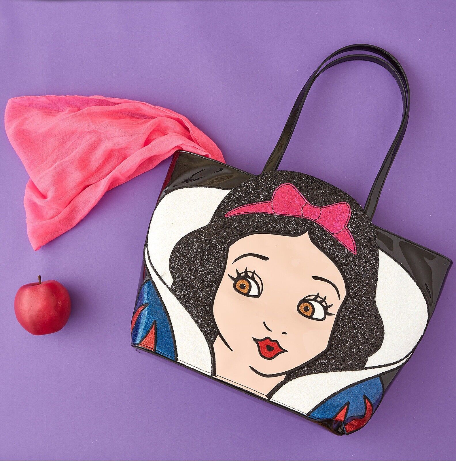 New Danielle Nicole Disney Snow White Glitter Tote Purse Bag Princess