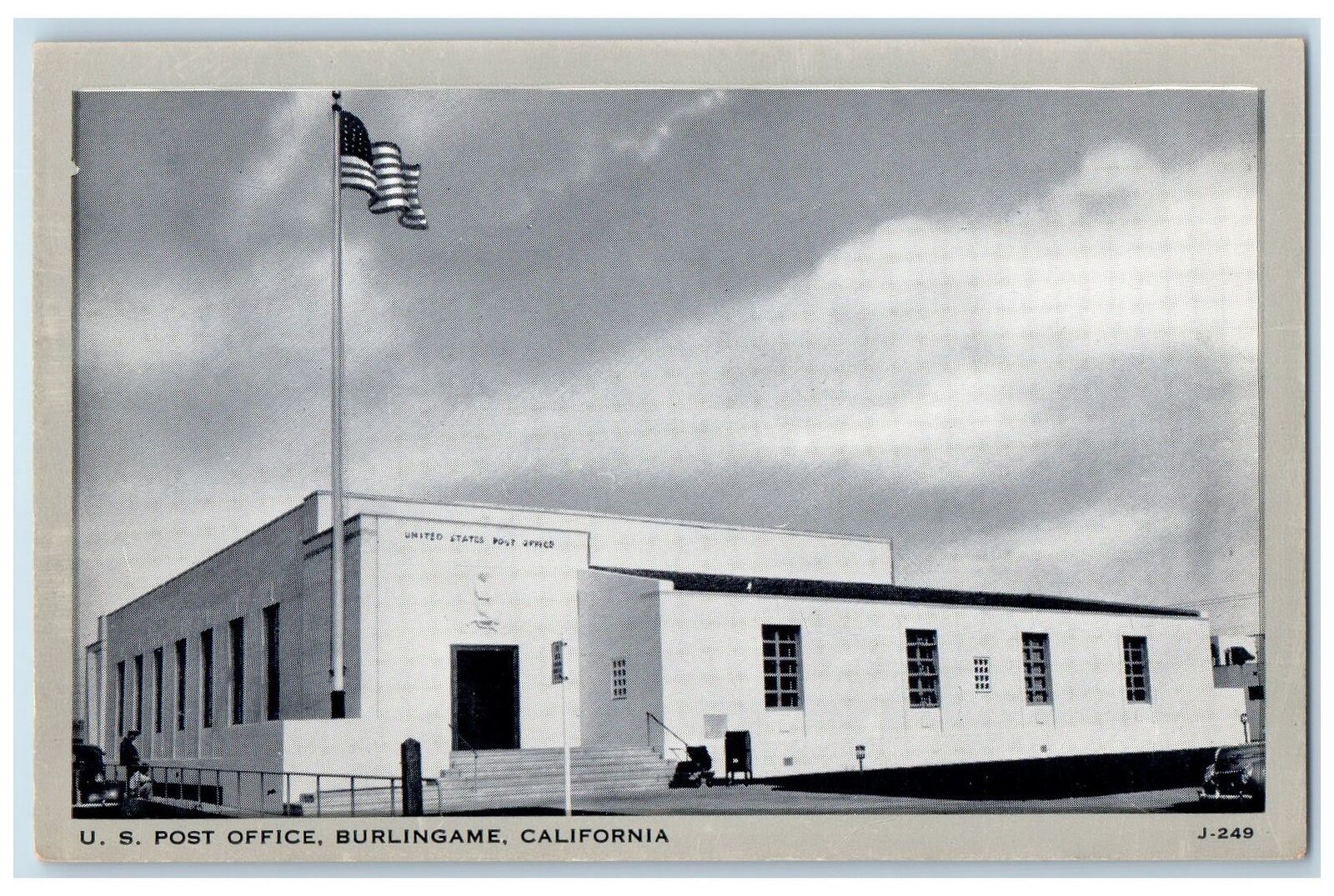 c1950\'s U.S. Post Office Exterior Scene Burlingame California CA Postcard