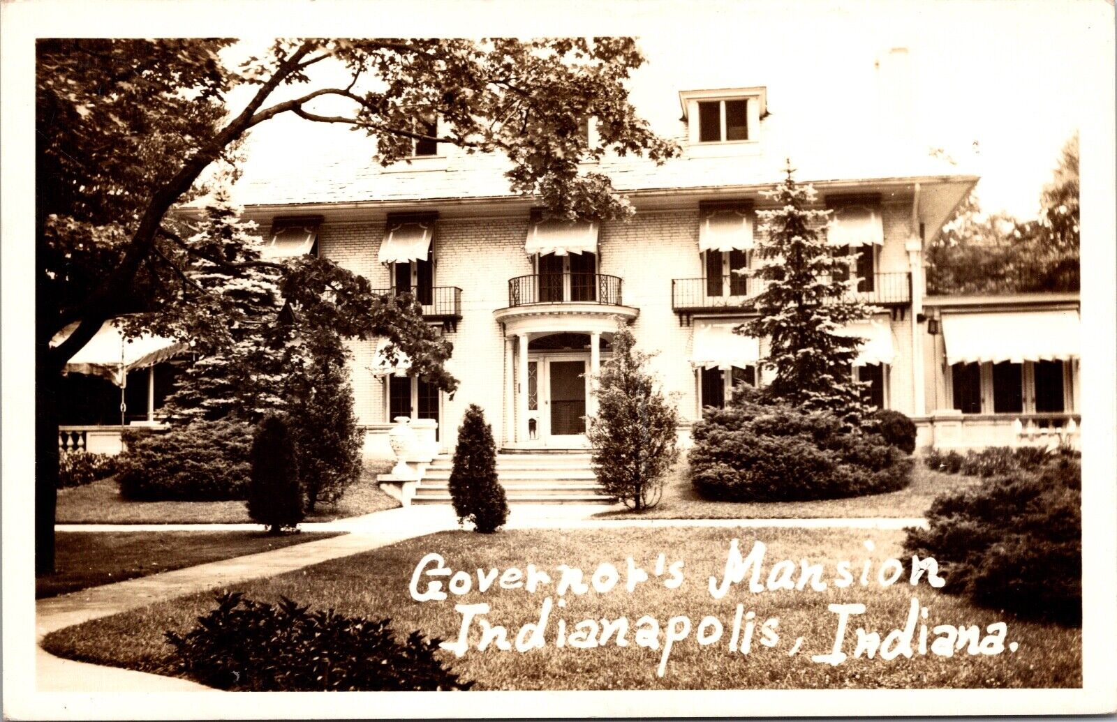 Real Photo Postcard Governor's Mansion in Indianapolis, Indiana