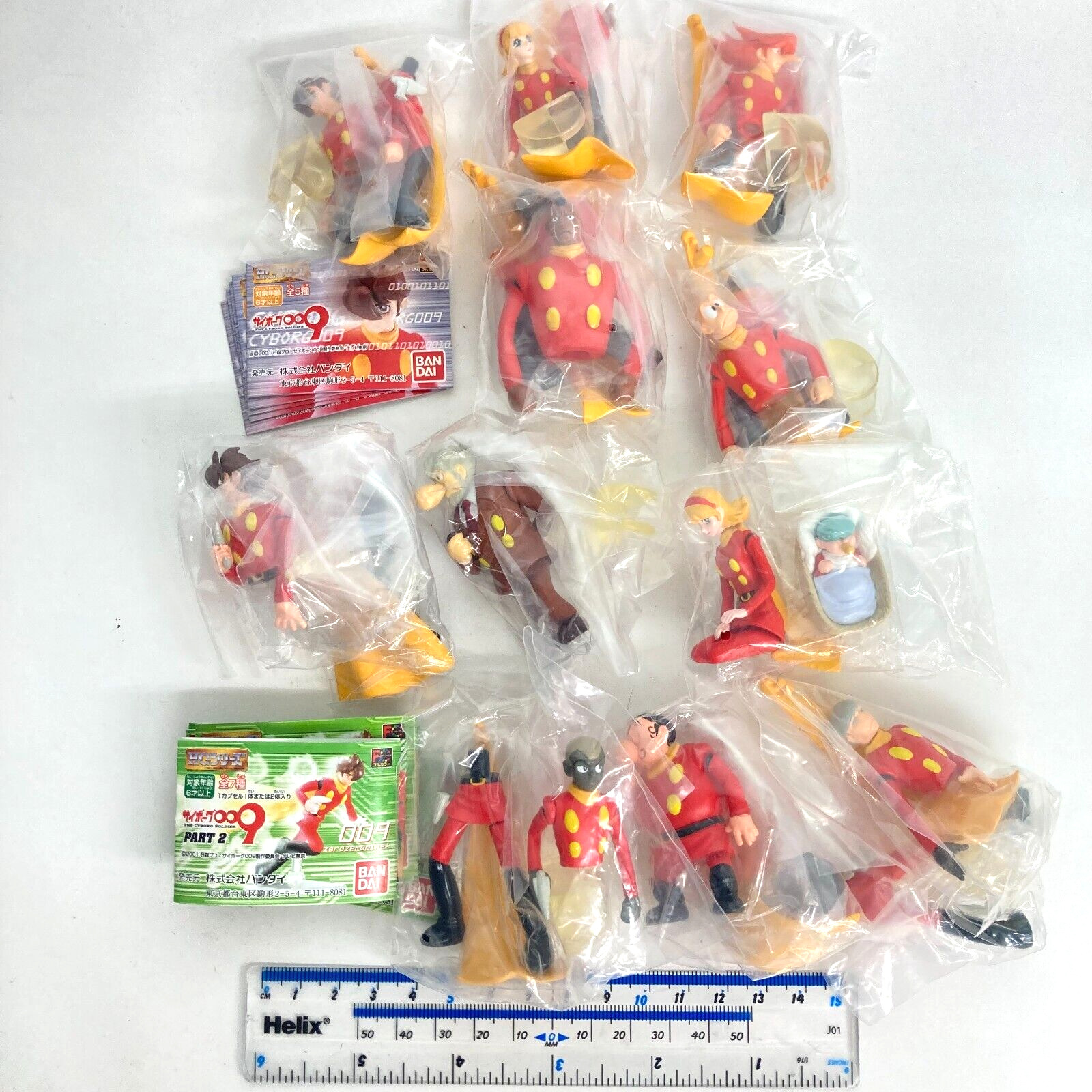 Bandai HG Gashapon Mini Figure Cyborg 009 Part 1 & 2 Full Set of 11 import Japan