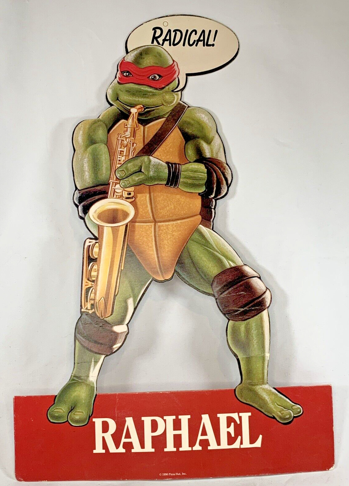 RARE VTG 90s Teenage Mutant Ninja Turtles PIZZA HUT Raphael w/ Saxophone Display