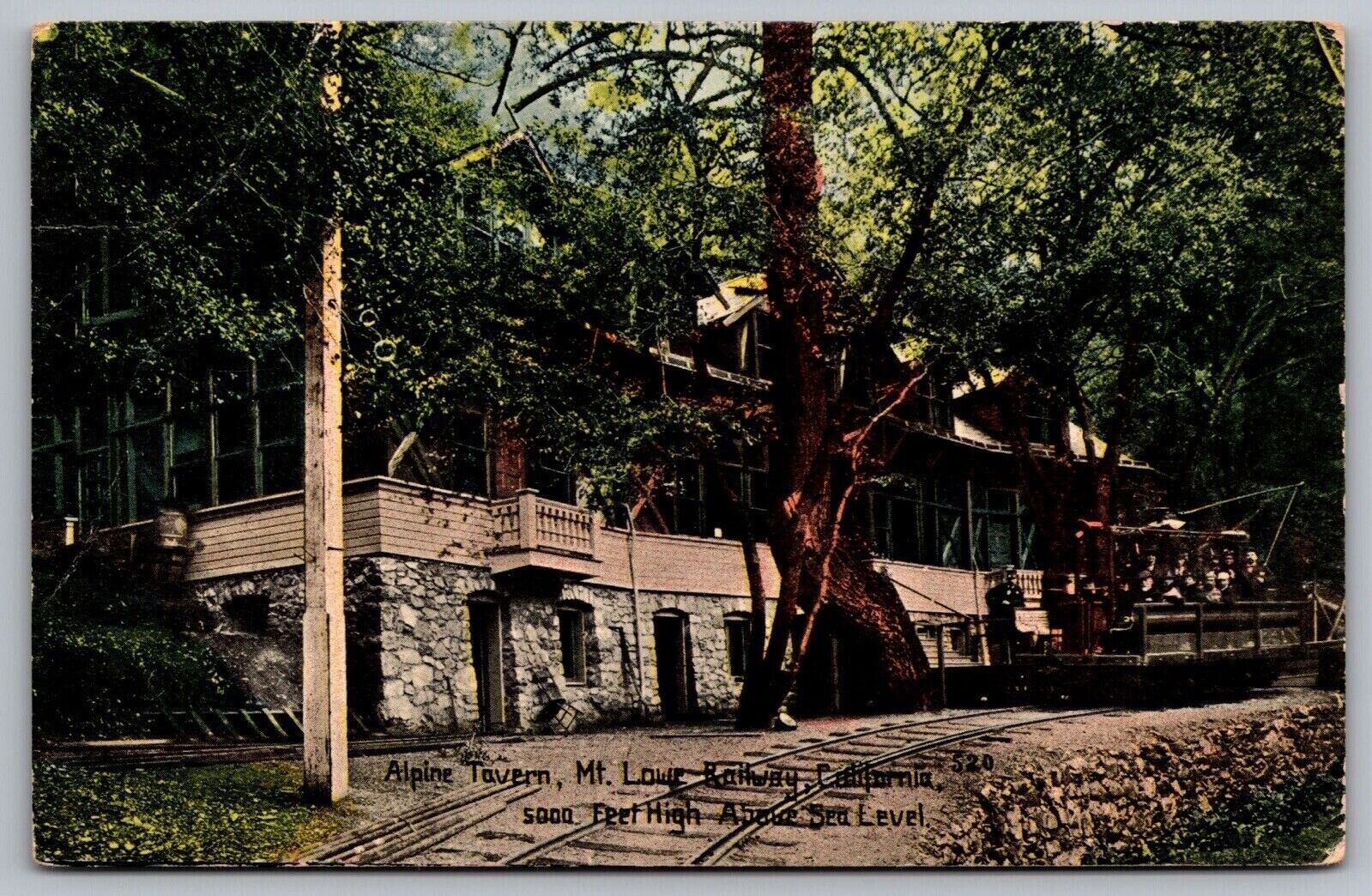 Alpine Tavern Mount Lowe Railway California Railroad Cal CA WOB Vintage Postcard