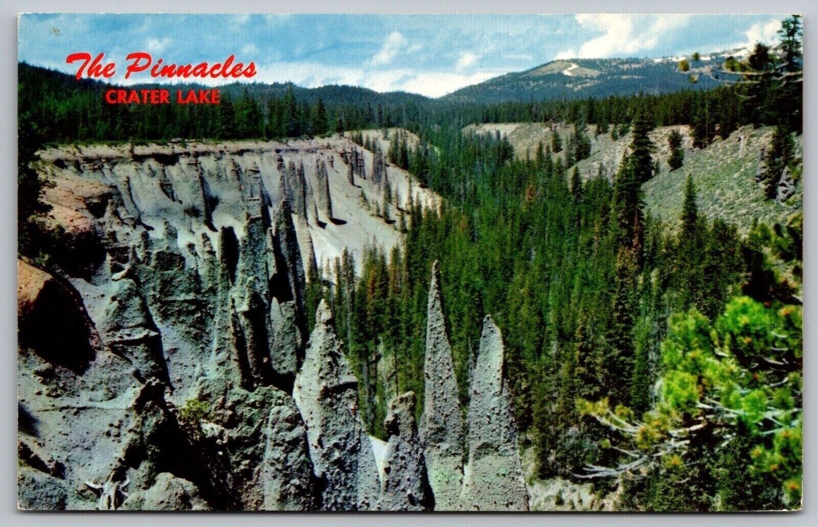The Pinnacles Crater Lake National Park San Creek Highway Natural Color Postcard