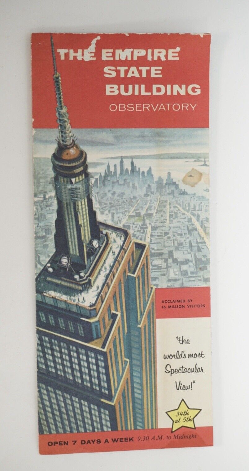 Vintage Empire State Building (New York) Official Fold-out Flyer