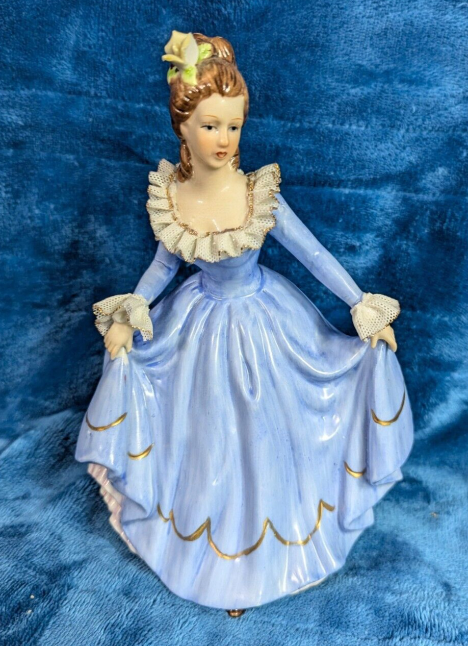 Enesco Figurine Curtsy Girl Hard to Find 1979 Porcelain Figurine