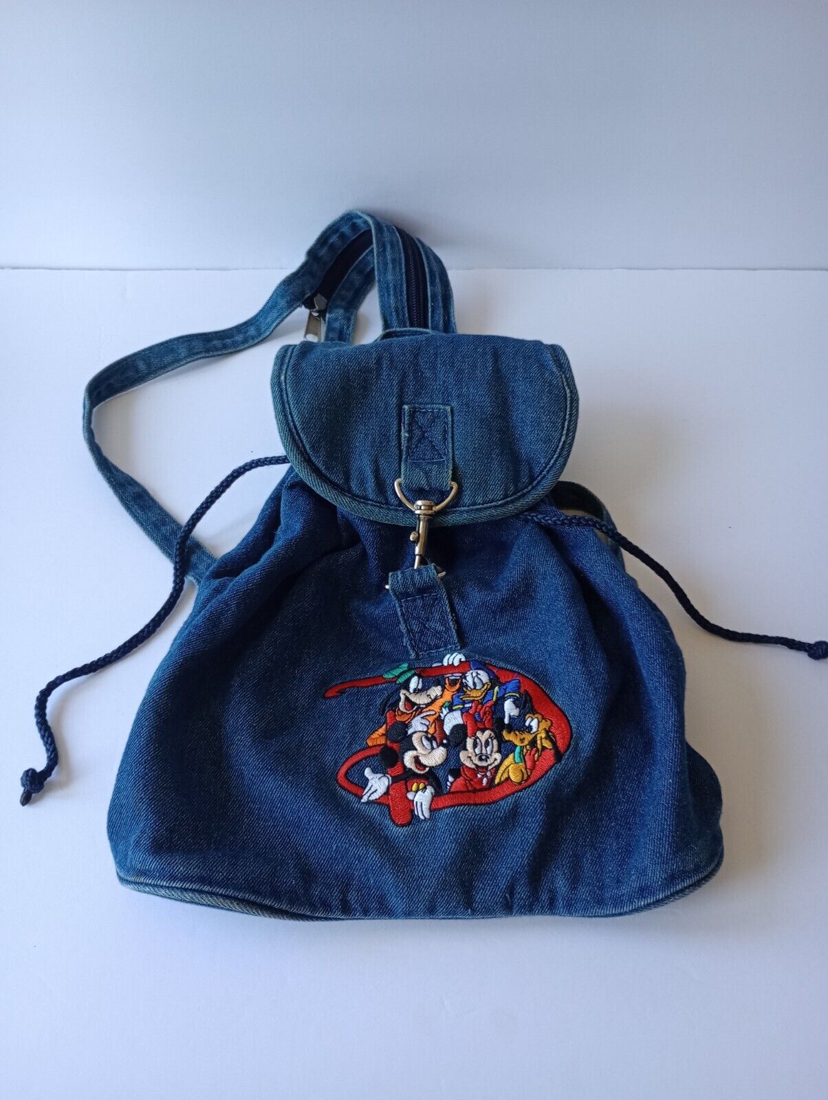 Vintage Disney Mickey And Friends Mini Denim Backpack Adult RARE Kids Or Adult