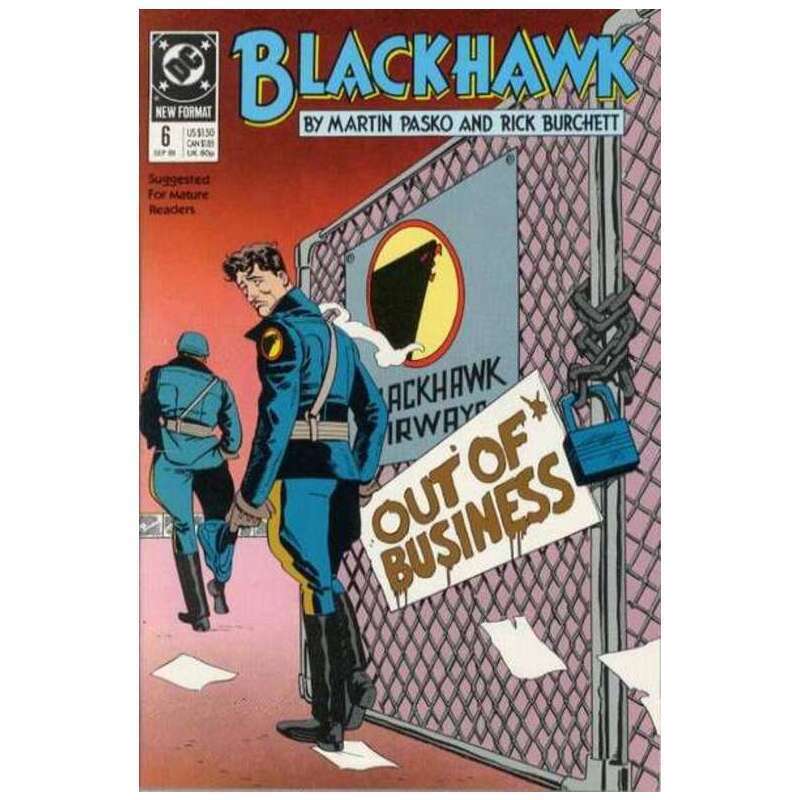Blackhawk #6  - 1989 series DC comics NM minus Full description below [a\'