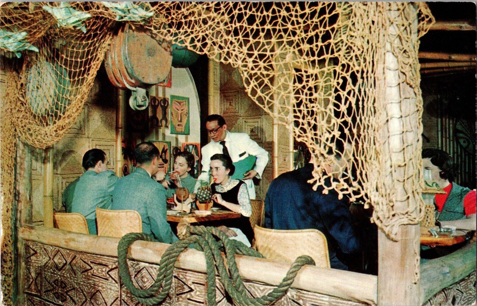 1950's Boston MA Postcard The Polynesian Village Somerset Hotel UNPOSTED