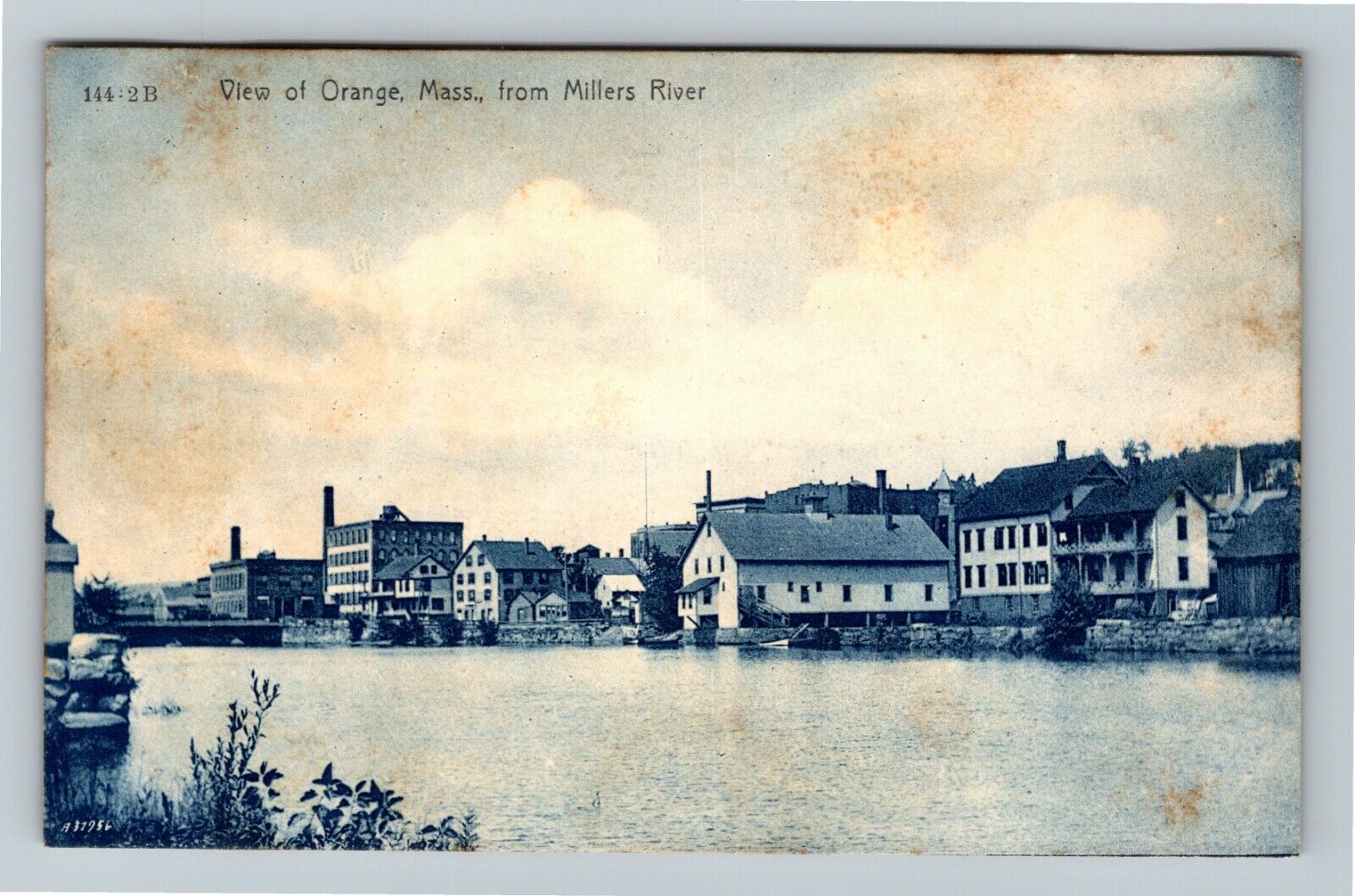 Orange MA, View Town from Millers River, c1905 Massachusetts Vintage Postcard