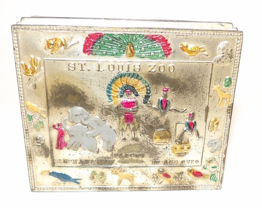 Vintage Enco St. Louis Zoo - Elephant Show - Metal Souvenir Box