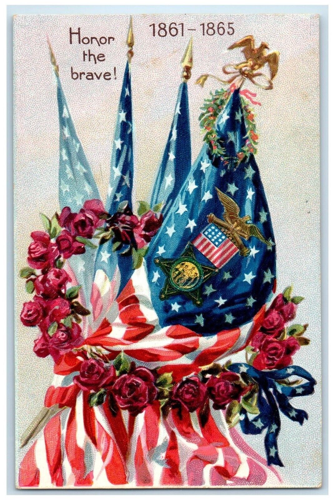c1910\'s Decoration Day Patriotic Honor The Brave Tuck\'s Posted Antique Postcard
