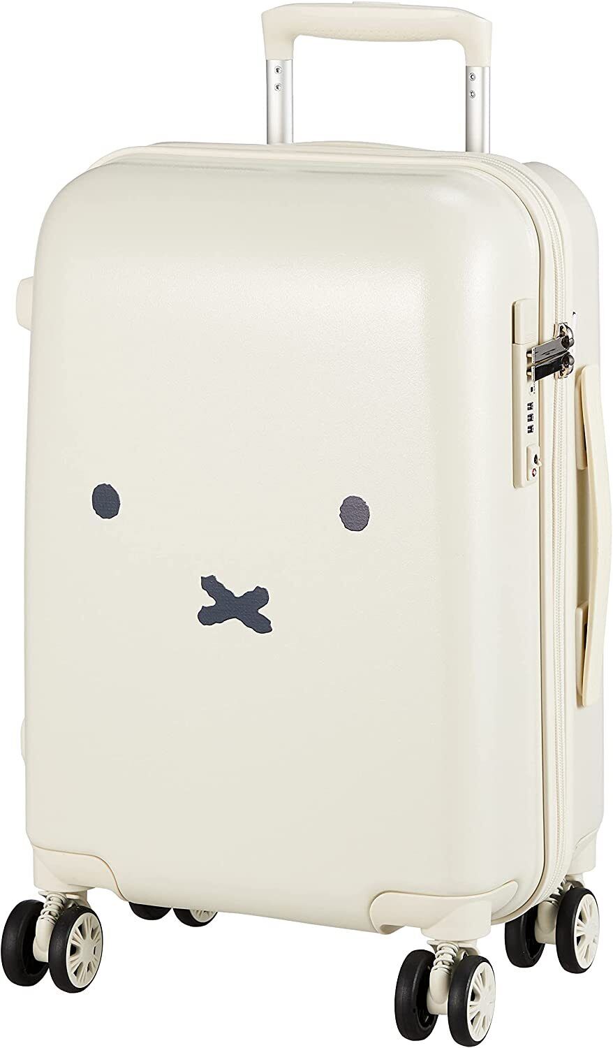 Miffy Carry-on Spinner Luggage Face Design 21in White Silver Rabbit JP