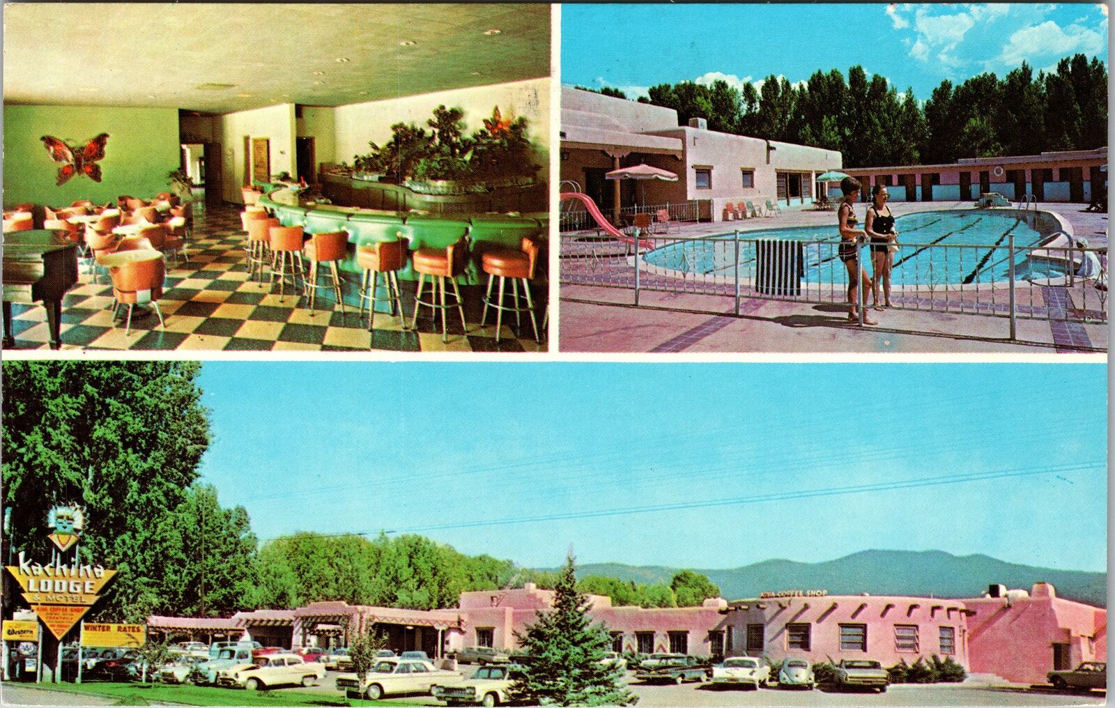 Taos NM-New Mexico, Kachina Lodge And Motel, Vintage Postcard