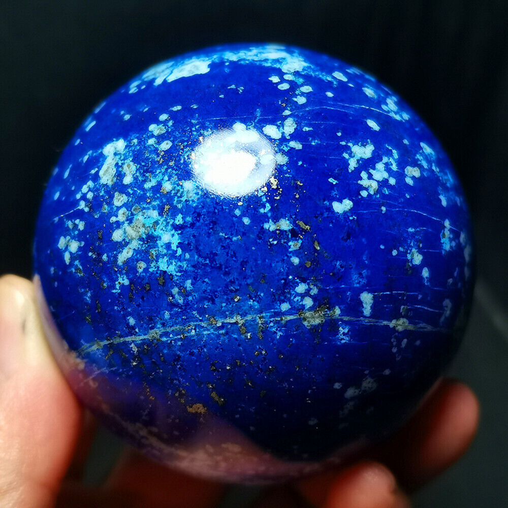 TOP412g Natural Snowflake Lapis Lazuli Quartz Crystal Sphere ball Healing WD1090