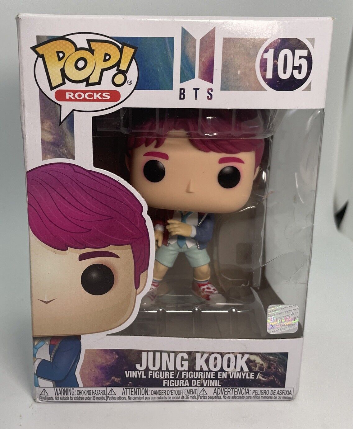 Funko Pop Rocks BTS Jung Kook #105 Pink Hair - Brand New