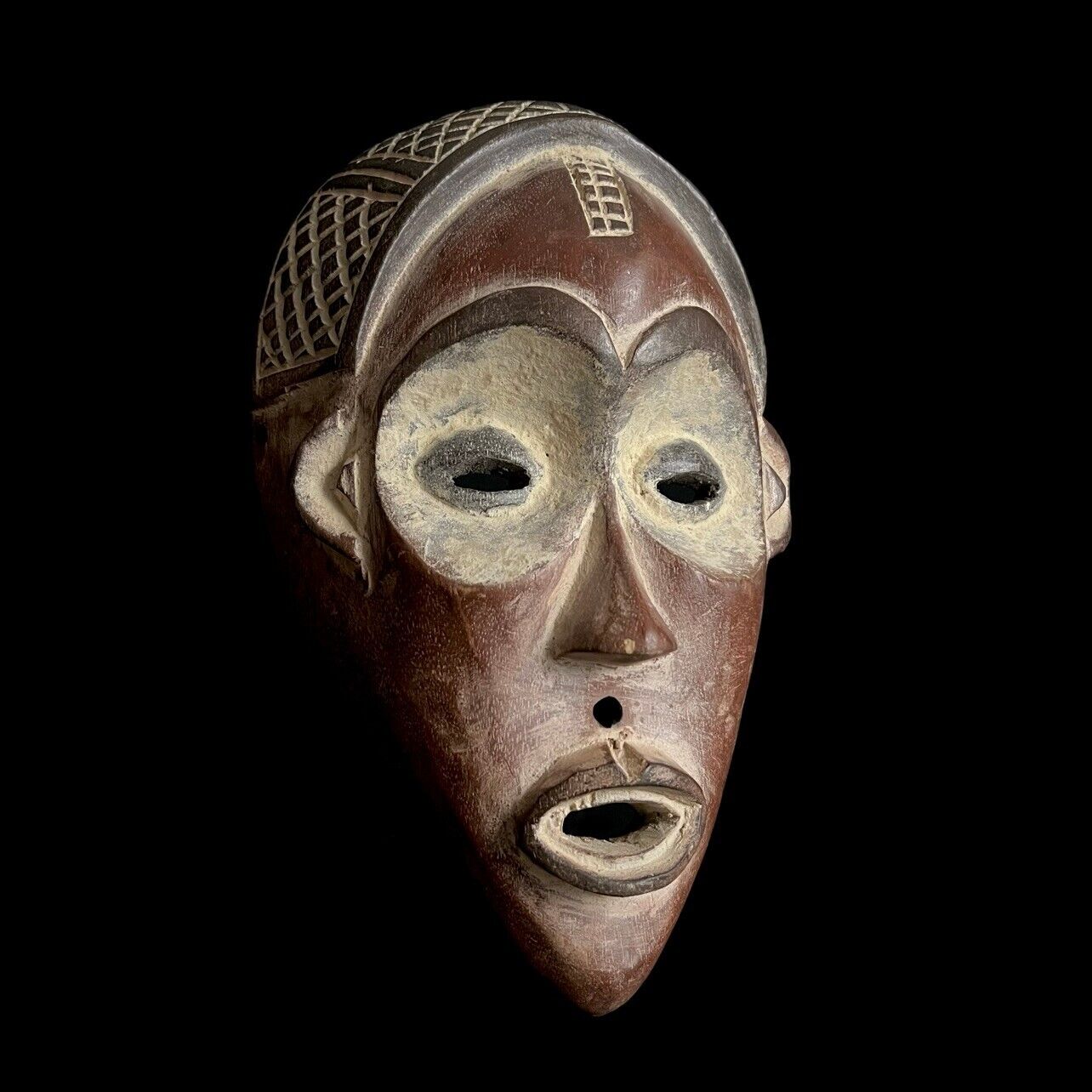 African Home Décor mask tribal Face Wood Carved Chokwe Pwo MasK-G2001