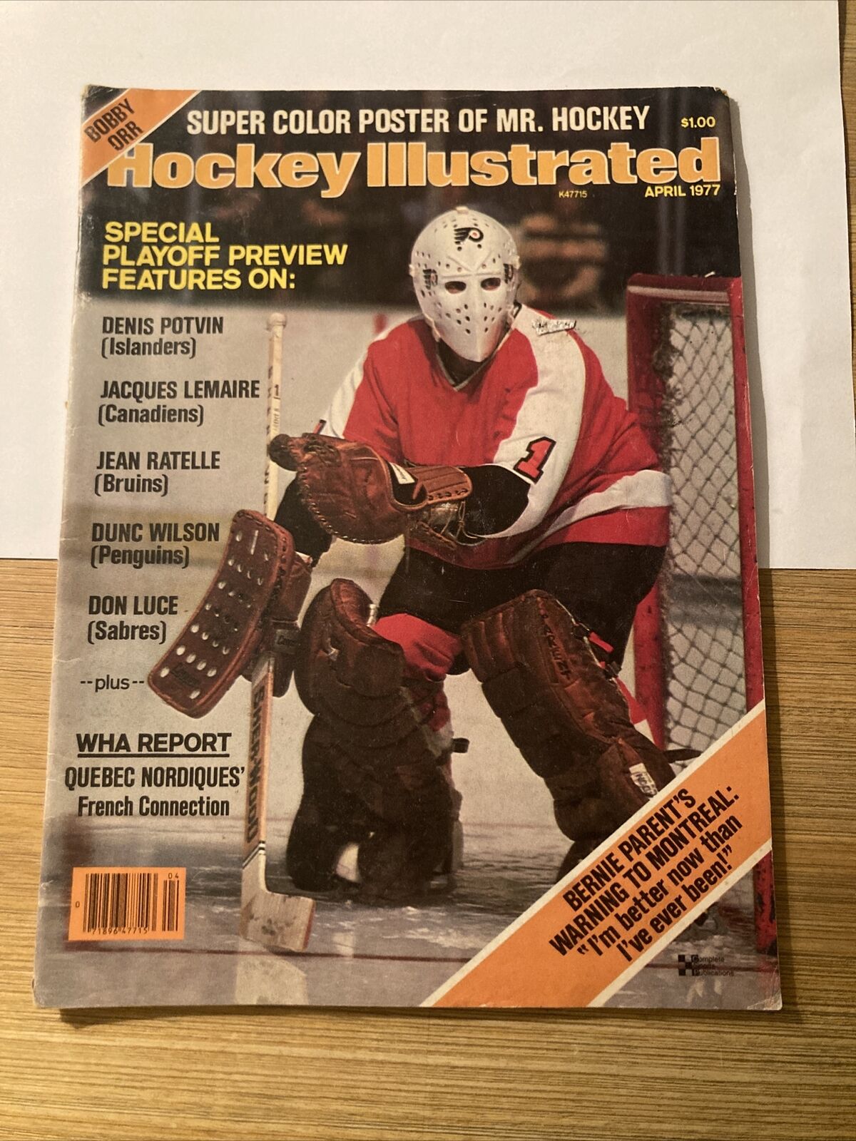 1977 Hockey Illustrated Annual Bernie Parent, Bobby Orr NHL , See Photo