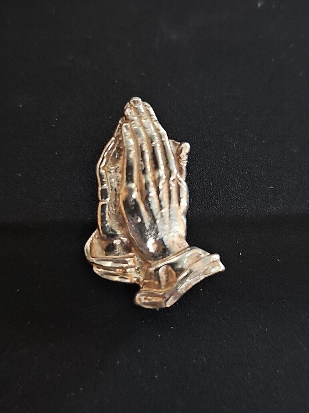 Vintage Sterling Silver Praying Hands Pendant Or Charm 