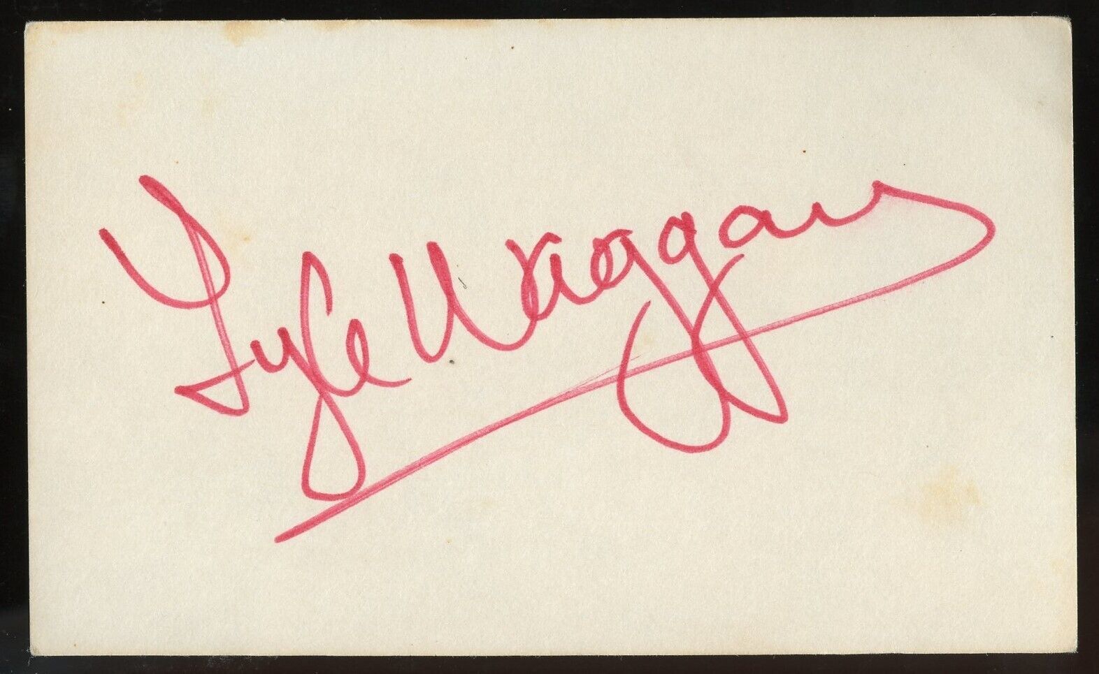 Lyle Waggoner d2020 signed Vintage 3x5 Hollywood: Actor on The Carol Burnet Show