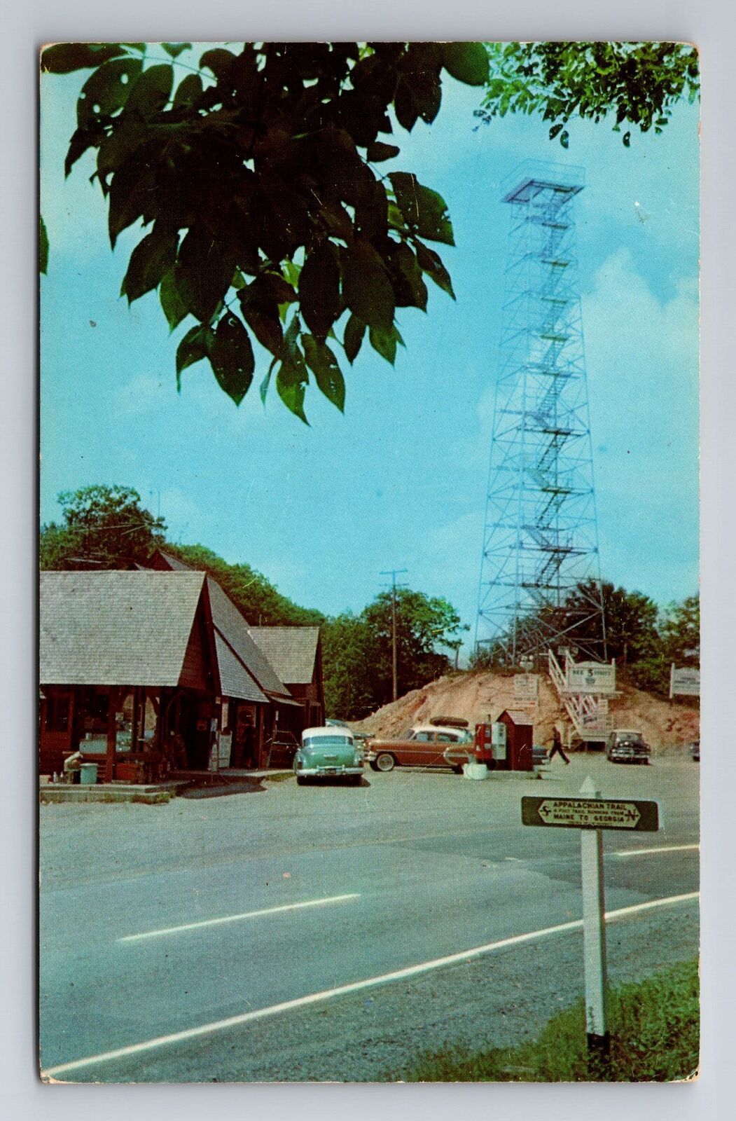 Wytheville VA-Virginia, Big Walker Lookout, Observation Tower, Vintage Postcard