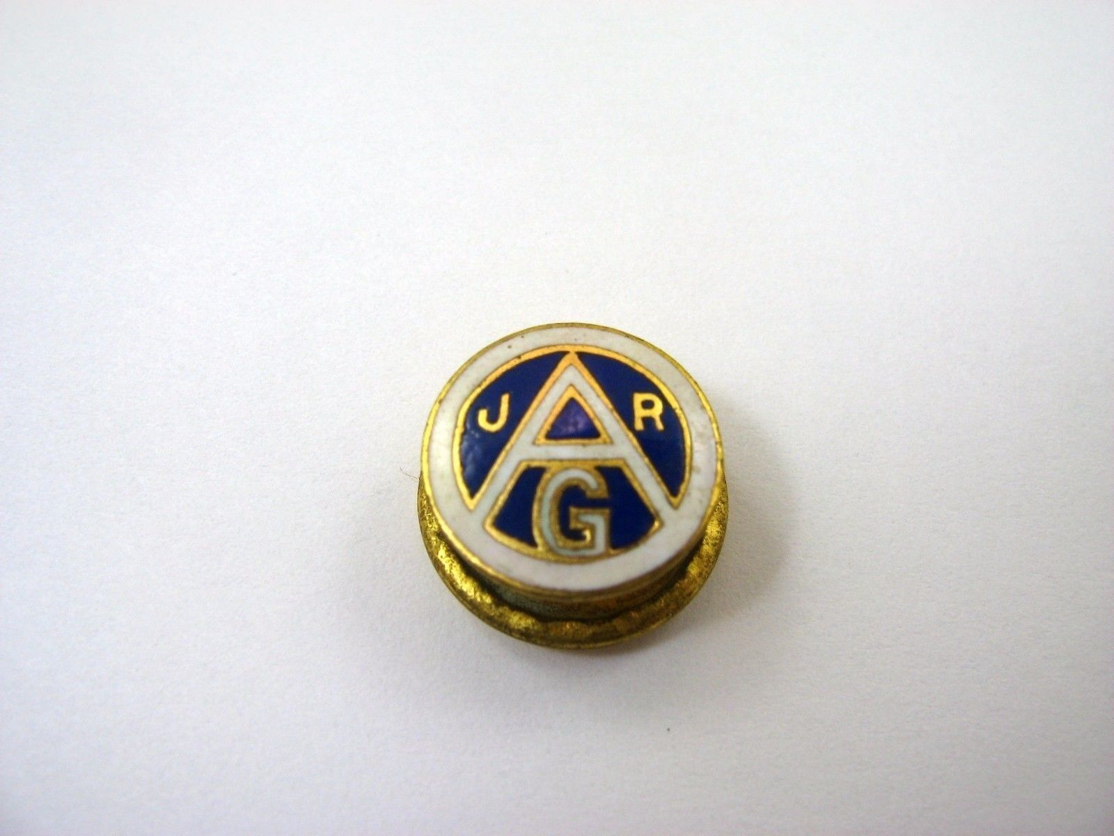 Antique Vintage Collectible Pin: JRAG AGJR Enamel Screwback