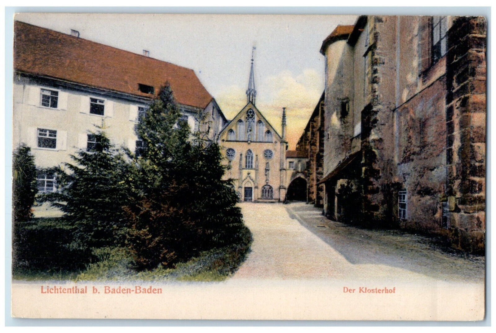 c1910 The Monastery Courtyard Lichtenthal B. Baden-Baden Germany Postcard