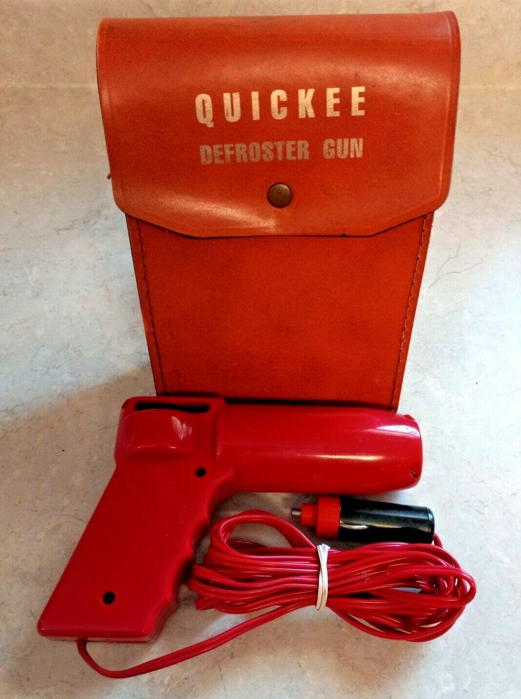 Vintage QUICKEE Defroster Gun w/ Original Leather Case - Works