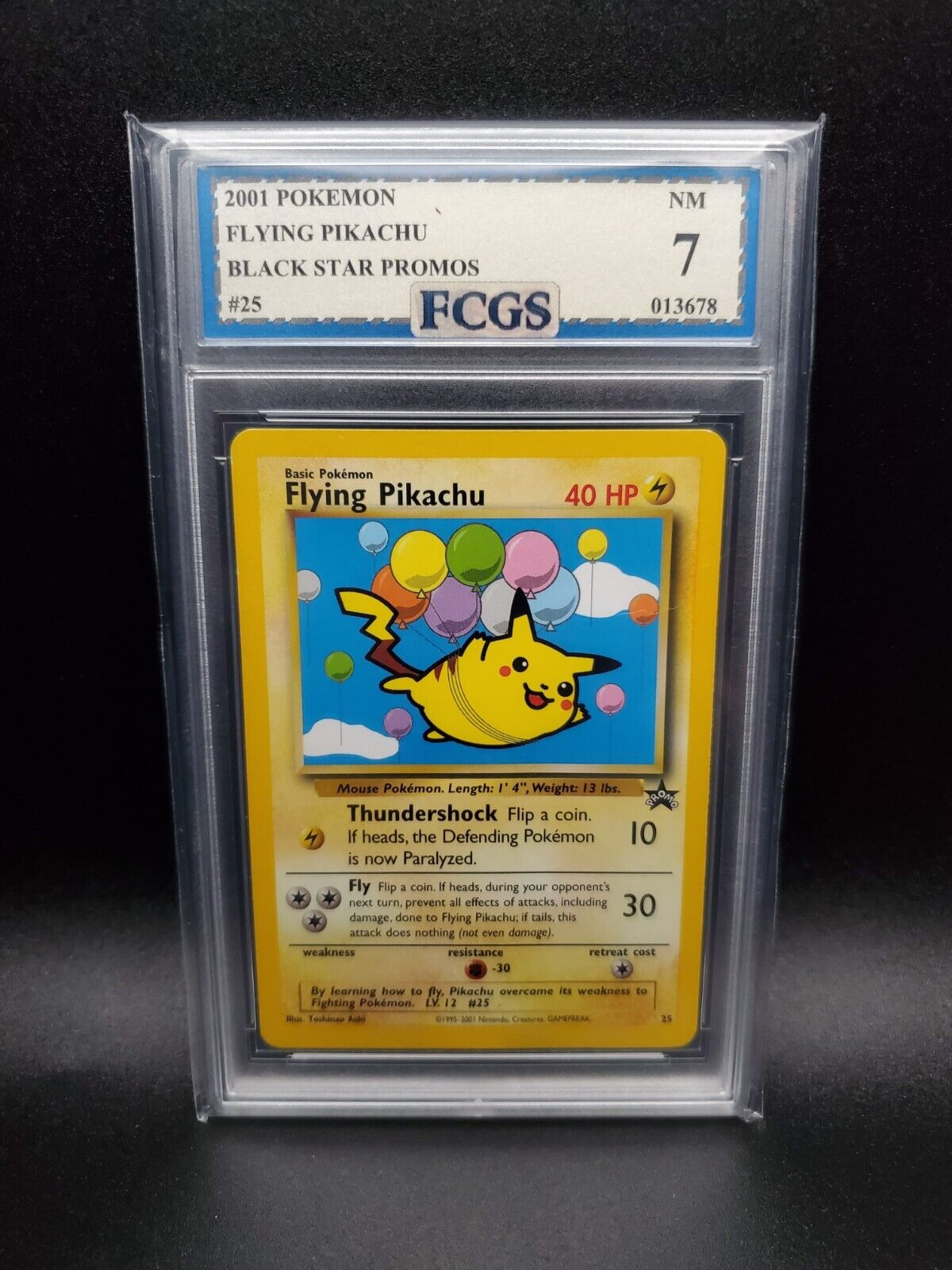 Flying Pikachu #25 (2001 ) Black Star Pokémon Promo - Graded 7 [FCGS] NM