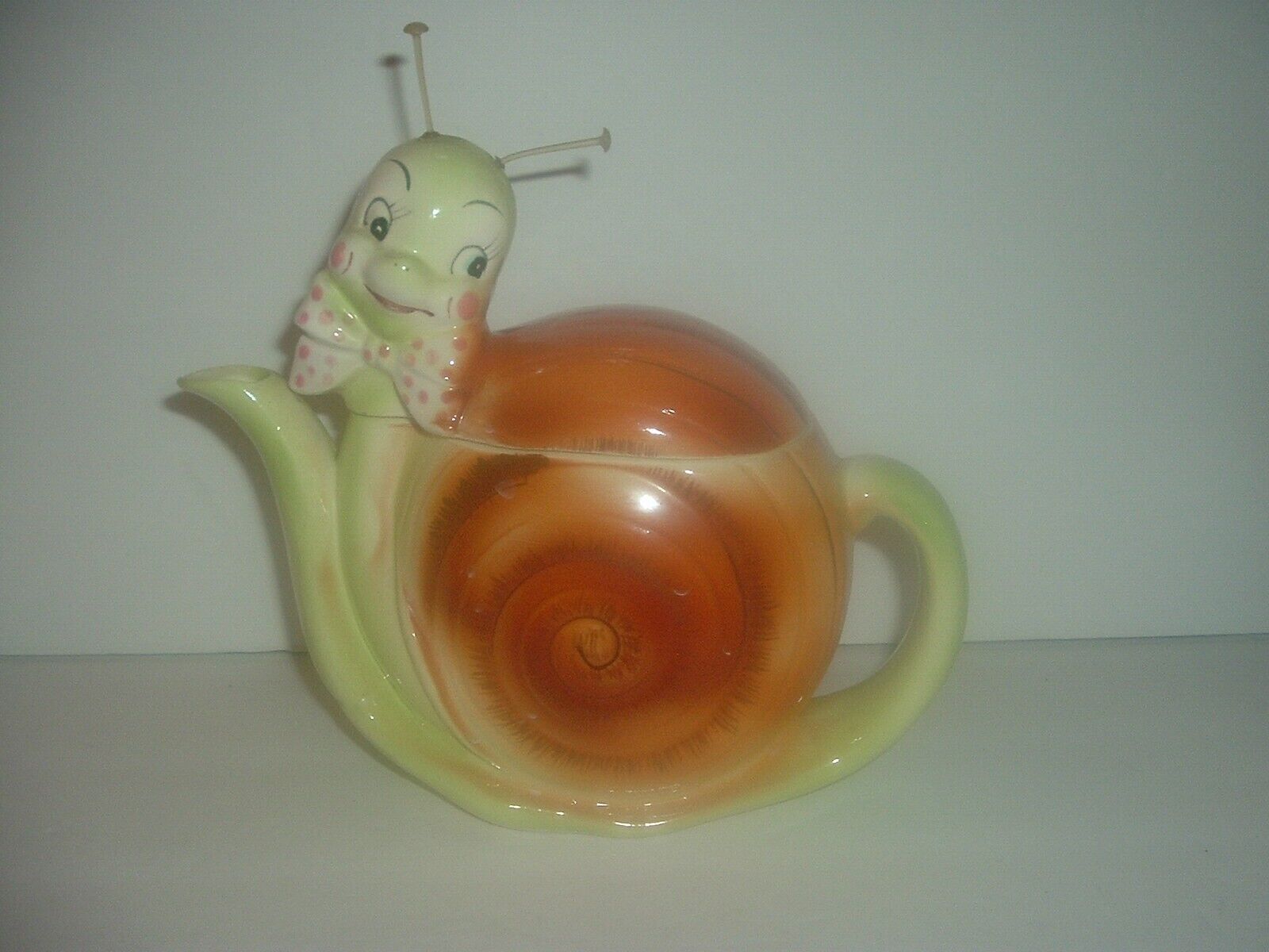 Enesco Snappy Snail Ceramic Teapot Tea Pot Vintage