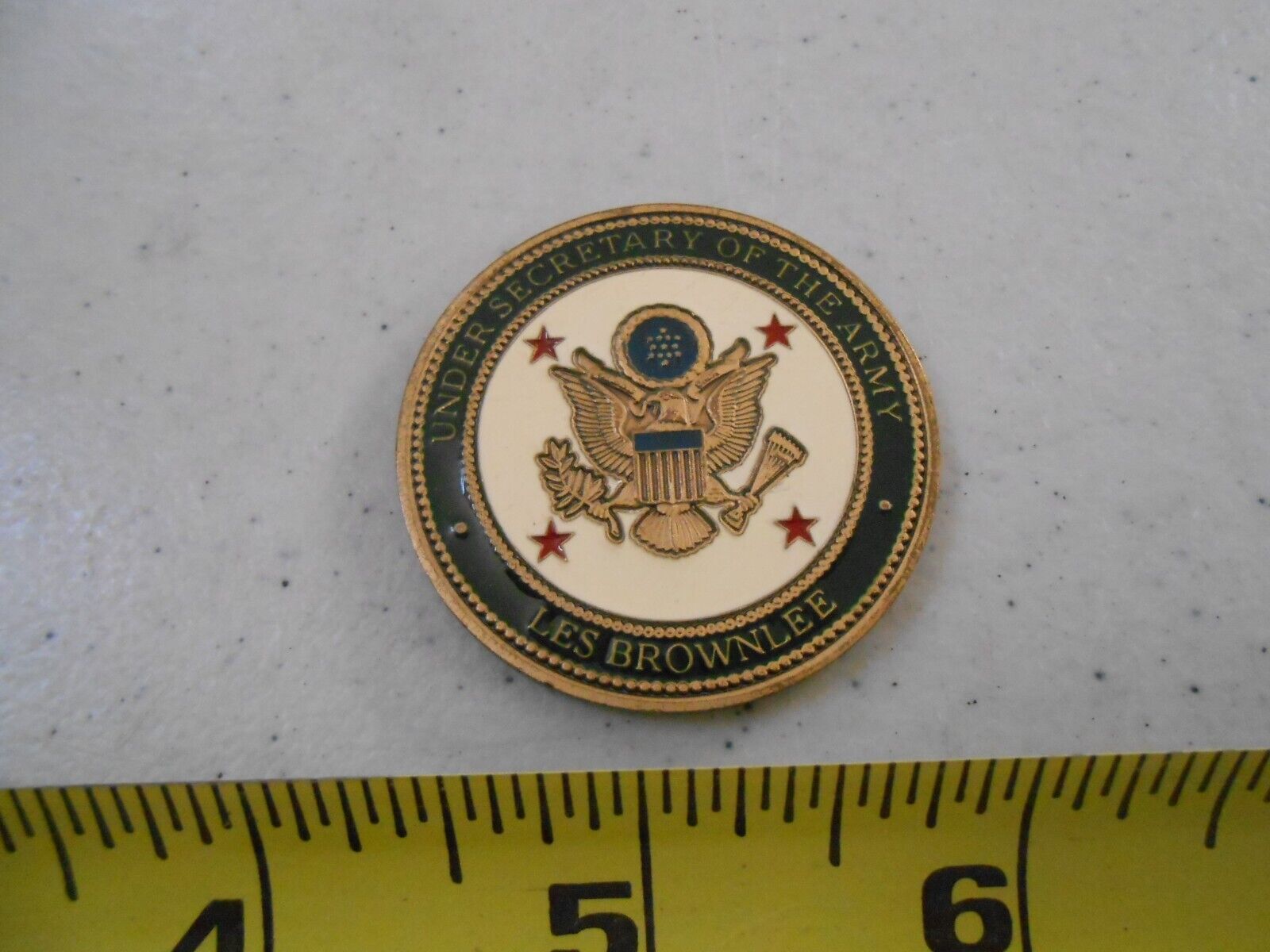 RARE LES BROWNLEE UNDER SECRETARY OF THE ARMY MILITARY CHALLENGE COIN DOA