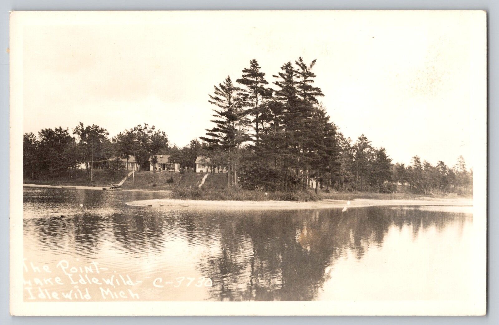 Postcard RPPC Photo Michigan Lake Idlewild The Point Black Eden History Vintage