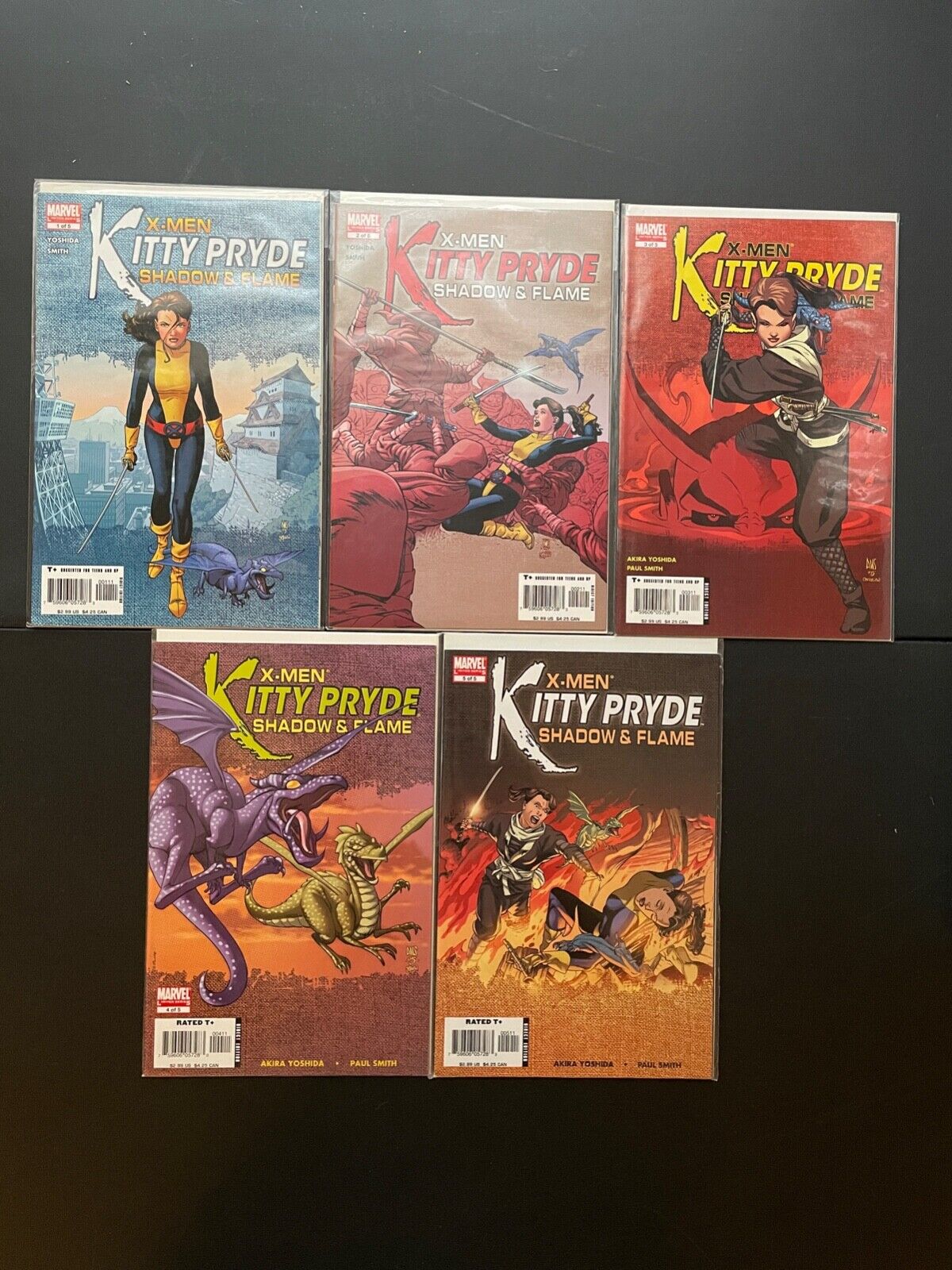 X-Men Kitty Pryde Shadow & Flame 1-5 High Grade 9.2 Marvel Lot Set Run D84-93