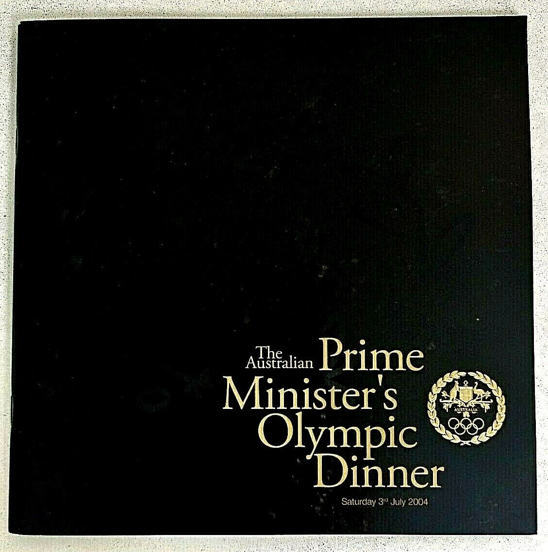 Australian Prime Minister John Howard Signed Olympic Dinner Program Athens 2004