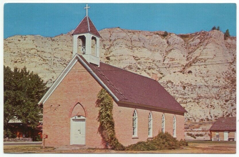 Medora ND De Mores Church Postcard North Dakota