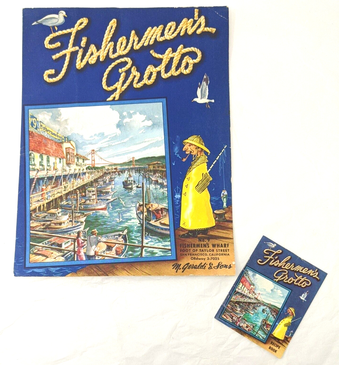 Vintage Fishermen's Grotto Restaurant Menu & Recipe Booklet San Francisco 1940s