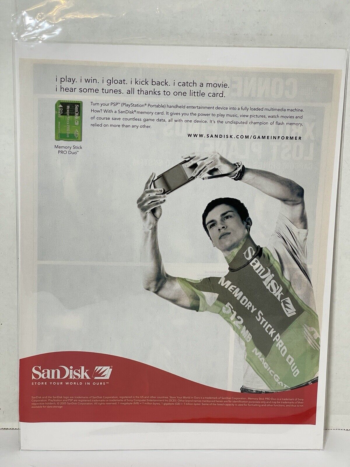 PSP Sandisk Memory Stick Pro Duo - Game Print Ad / Poster Promo Art 2006