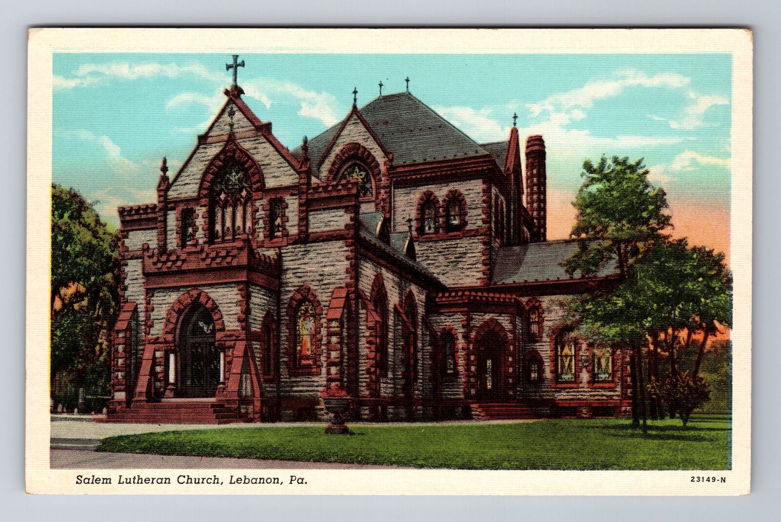 Lebanon PA-Pennsylvania, Salem Lutheran Church, Antique Vintage Postcard