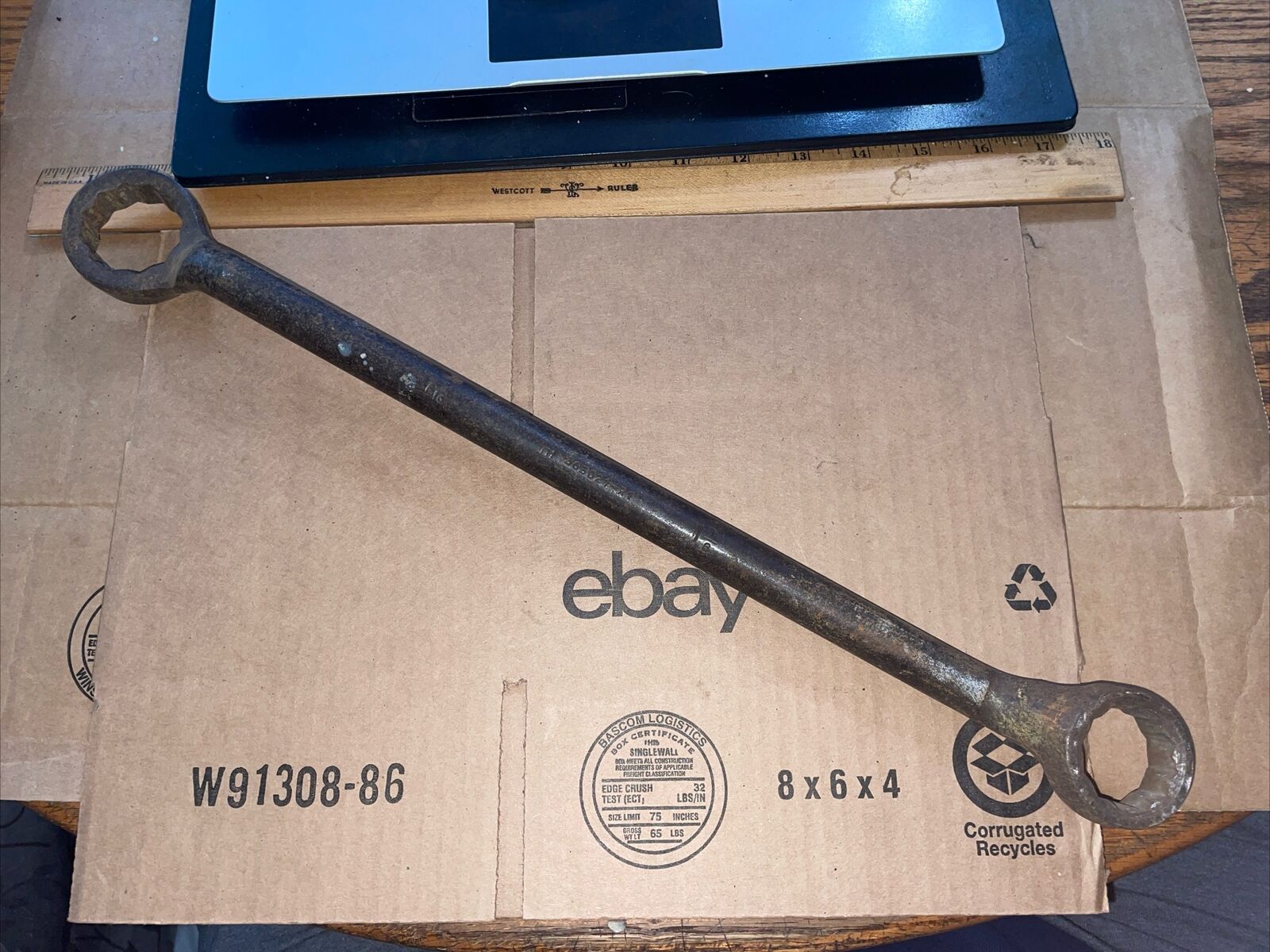 Old IH International Harvester Large Tractor Implement 363021-R1 Box End Wrench