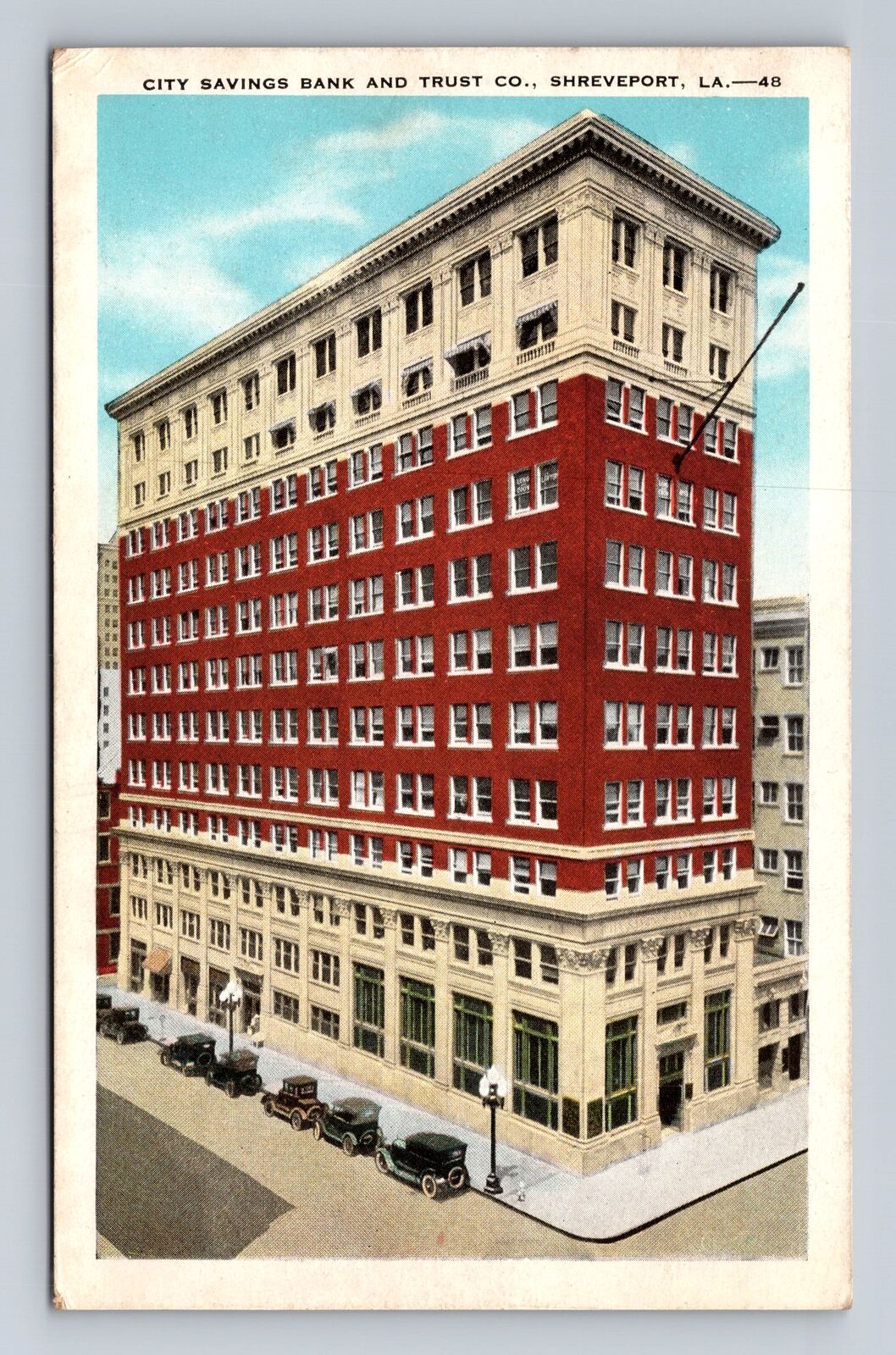 Shreveport LA-Louisiana, City Savings Bank And Trust Company, Vintage Postcard