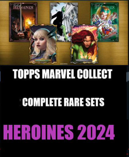 ⭐TOPPS MARVEL COLLECT HEROINES 24 COMPLETE RARE SETS [36/36]⭐