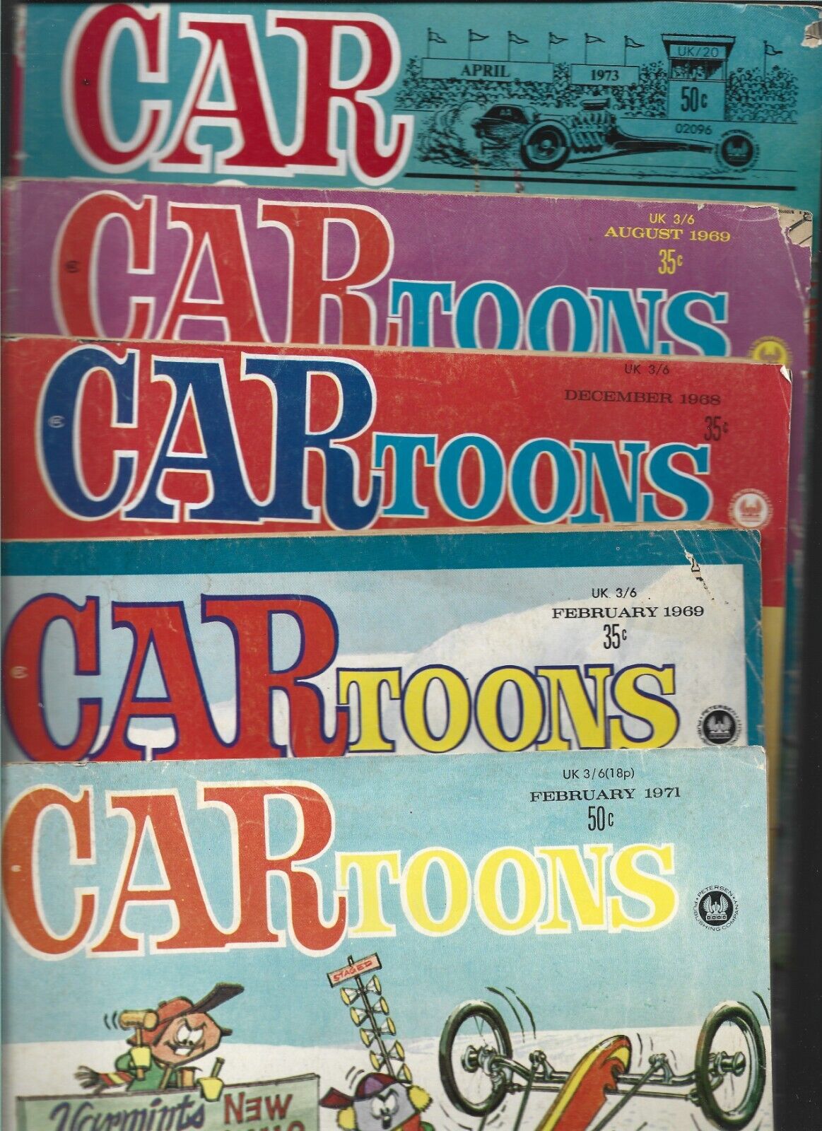 CARtoons magazine 5 issue lot / UNLIMITED SHIPPING $4.99