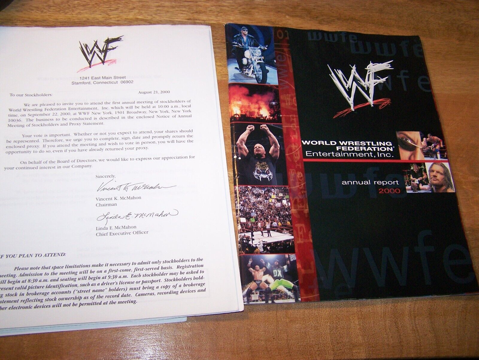 WWE Annual NYSE Report 2000 World Wrestling Entertainment WWF