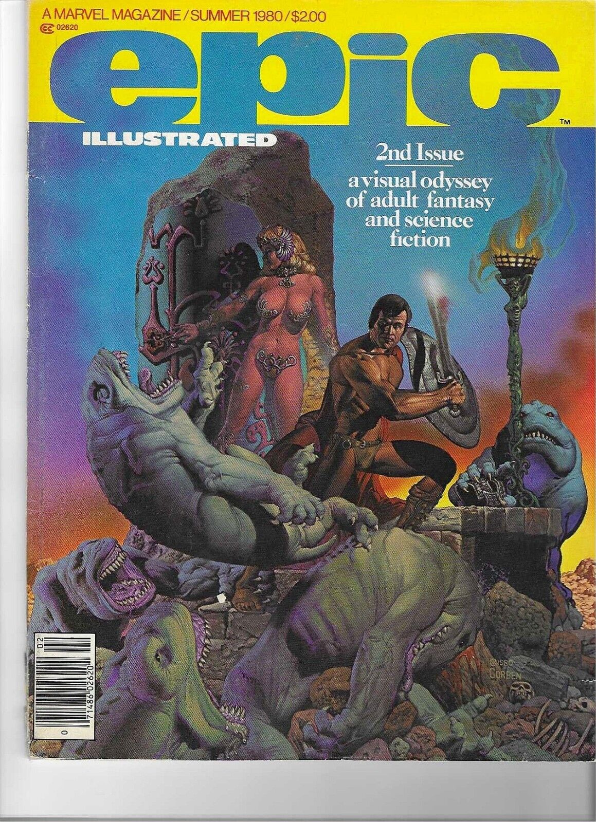 EPIC ILLUSTRATED #2 Summer 1980 Marvel Magazine - Corben Cover , G/VG 2.0-3.0