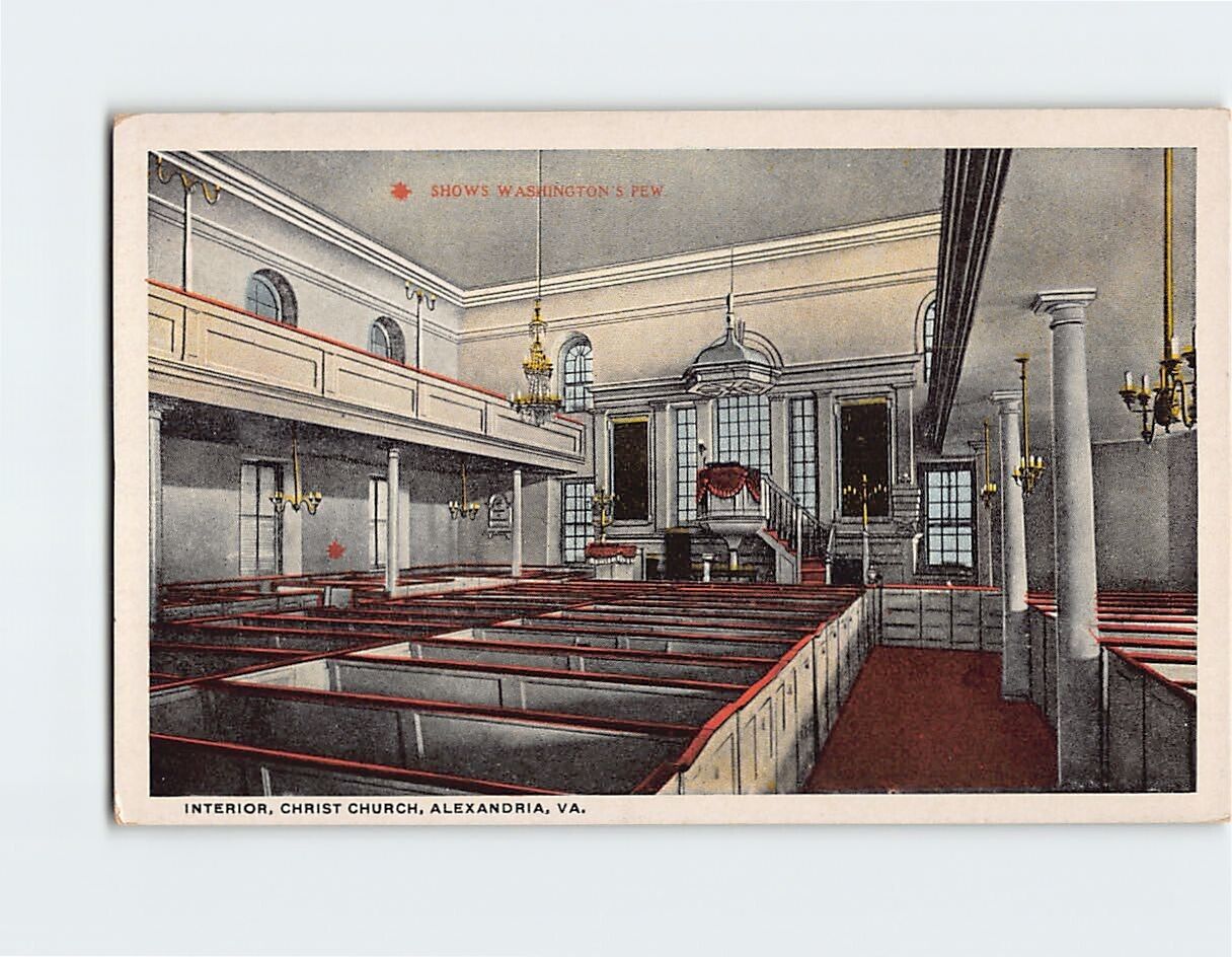 Postcard Interior, Christ Church, Alexandria, Virginia