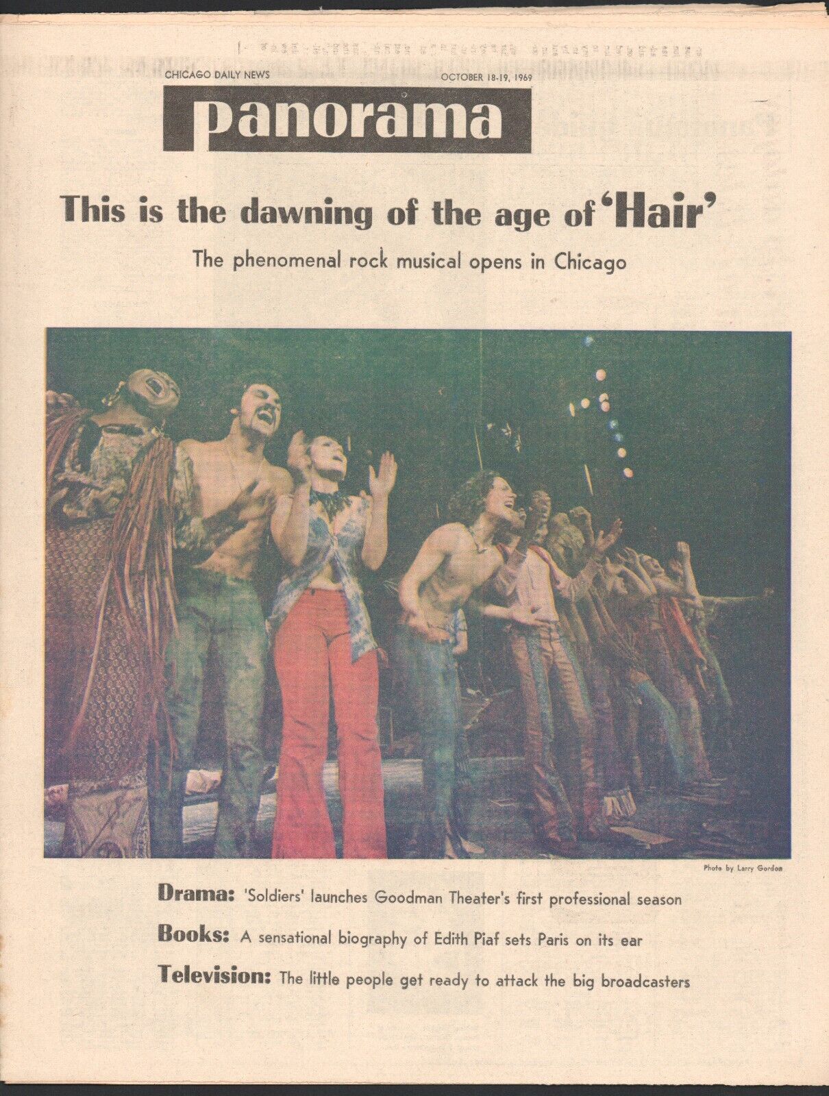 Hair Rock Musical on cover Panorama Newspaper 1968 June 28 Original Vintage