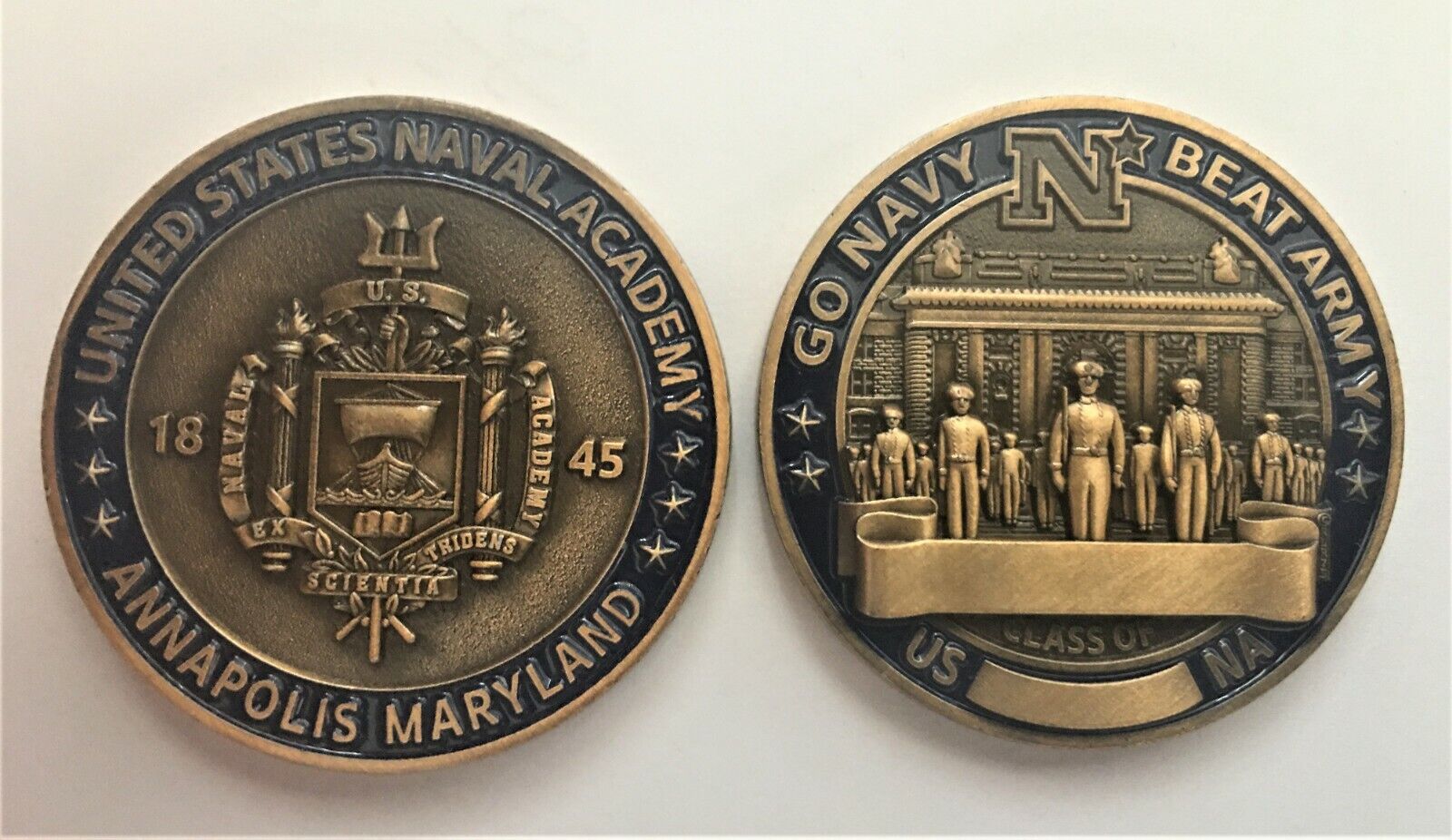 Naval Academy USNA Brass Challenge Coin Annapolis Midshipman