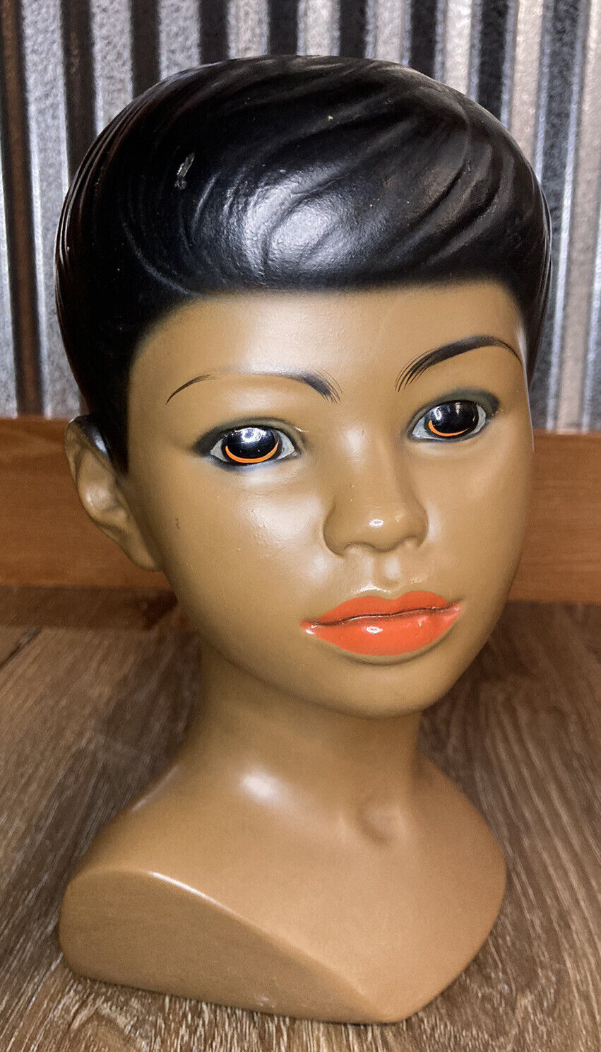 Vintage BLACK IS BEAUTIFUL Marwal Head / Bust African American AA Lady Brown Eye