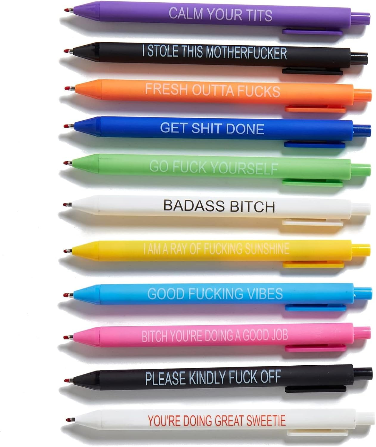 11PCS Funny Pens for Adults,Novelty Sarcastic Snarky Office Pens Ballpoint,Swear