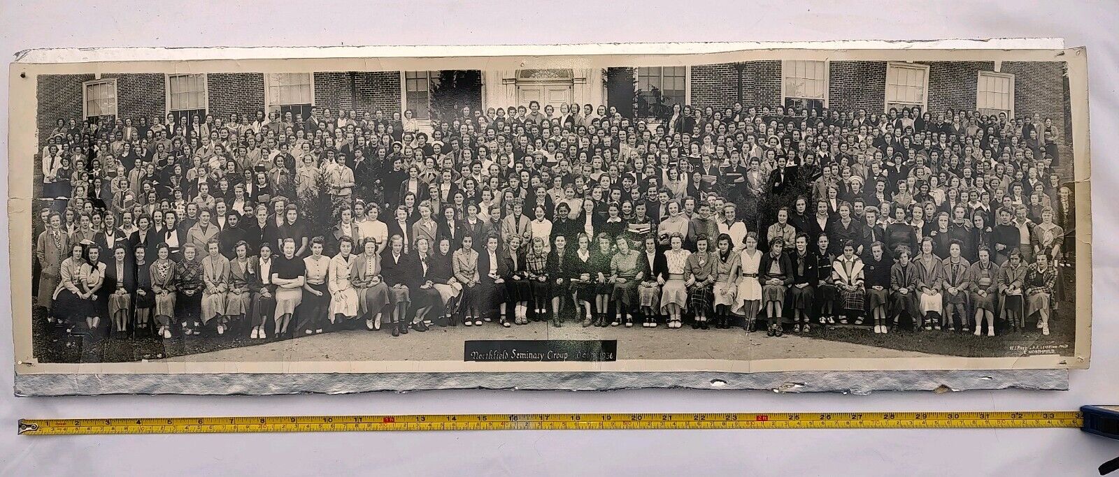 Panoramic Photo- 1936 Northfield Seminary Class Northfield Mass, Dwight L. Moody